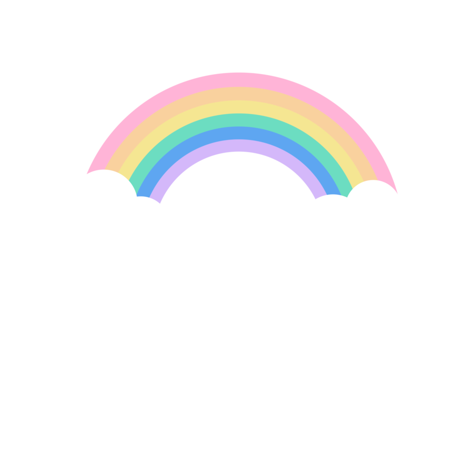 arc-en-ciel de dessin animé kawaii abstrait png