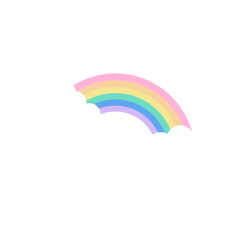 arc-en-ciel de dessin animé kawaii abstrait png