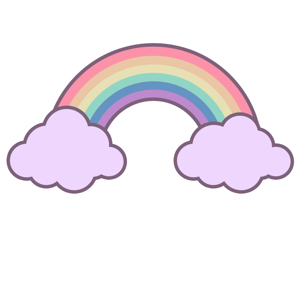 arc-en-ciel de dessin animé kawaii abstrait png