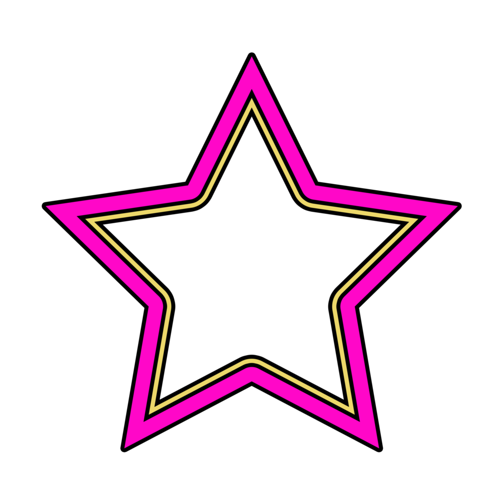 Abstract star shape retro style 80s-90s png