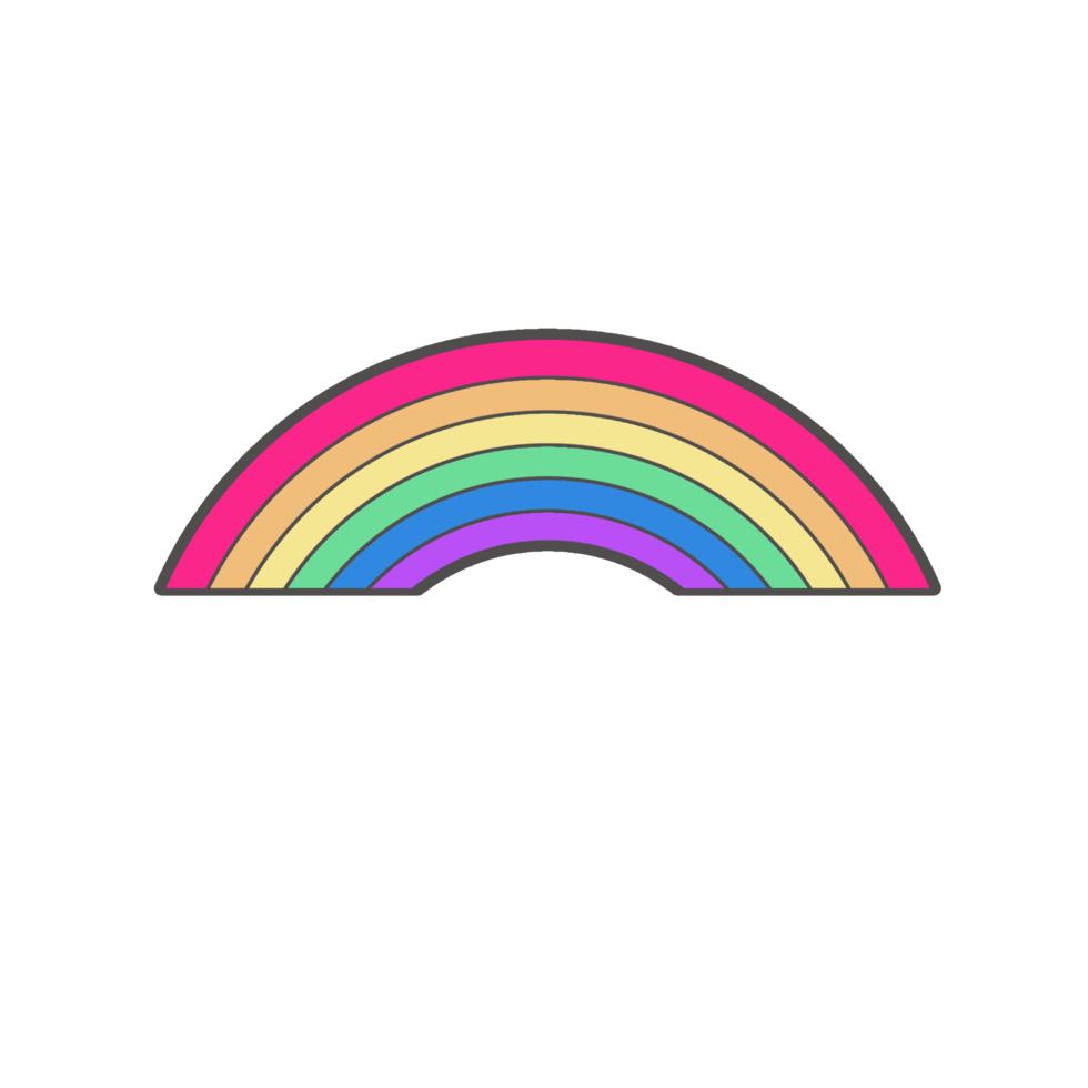 arco-íris de desenho kawaii abstrato png