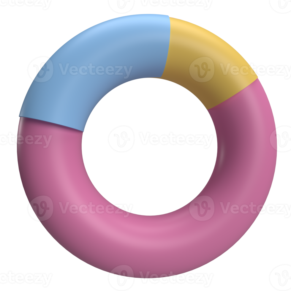 donut chart for web analytics 3d rendering png