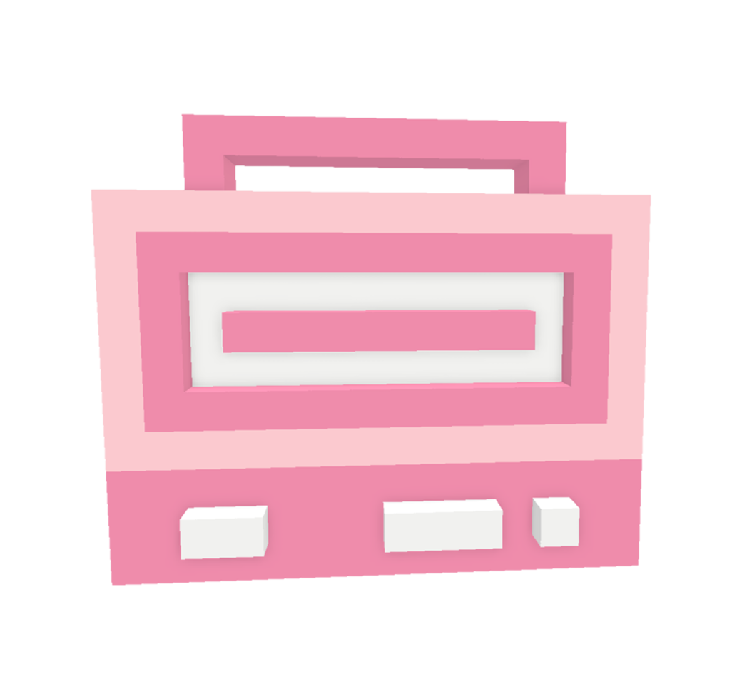 Ilustración 3d de una radio png