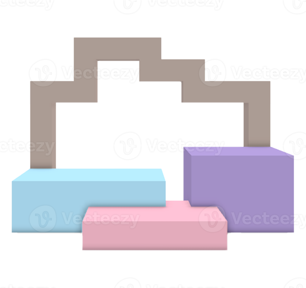 Square 3D Podium for product display png