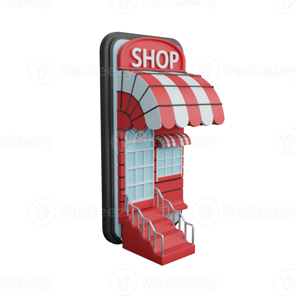 3d rendering shopping online on smartphone isolated useful for ecommerce or business online design png