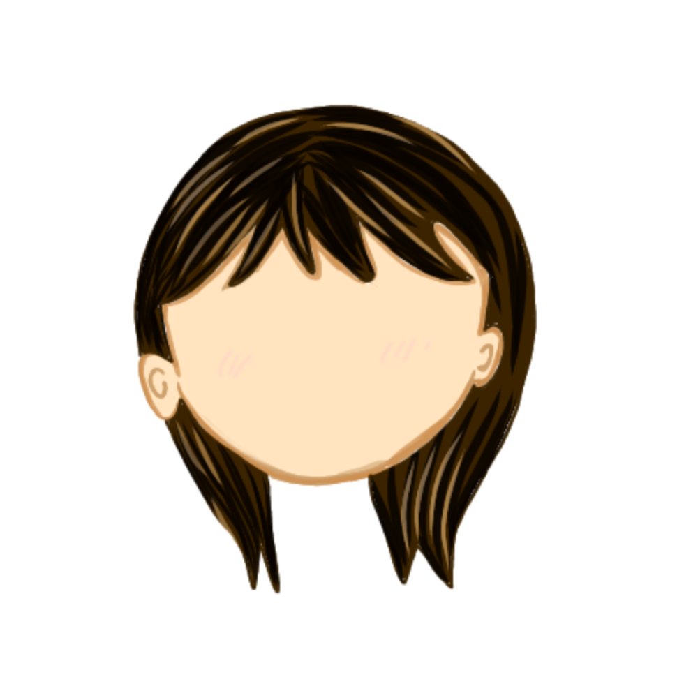 Hand draw Cute Female face illustration png