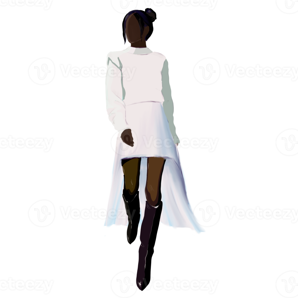 chica en vestido blanco png