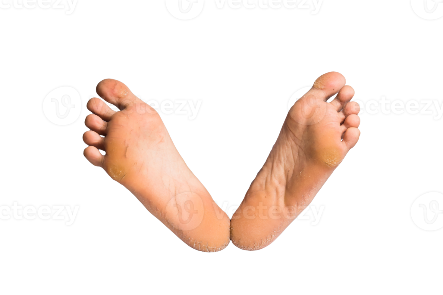 foot or pair of bare feet on isolated background png