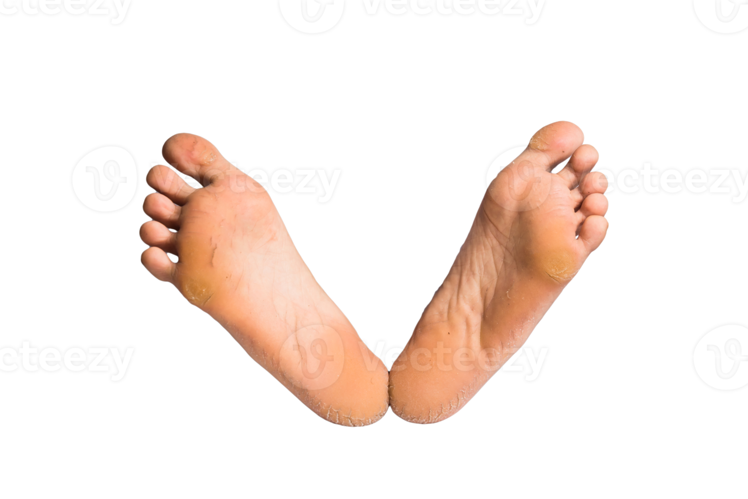 foot or pair of bare feet on isolated background png