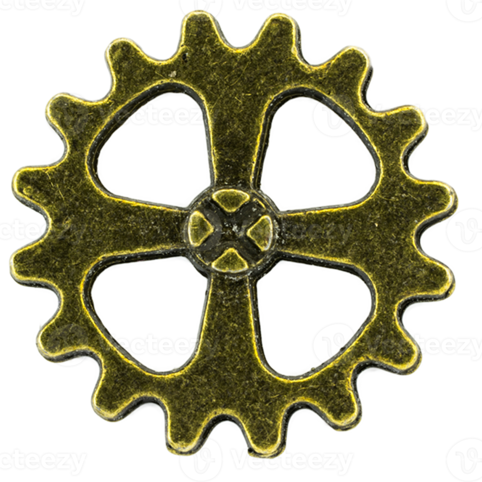 brass cog wheels on isolated background png