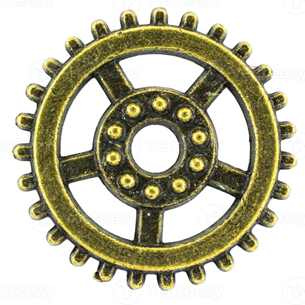 brass cog wheels on isolated background png