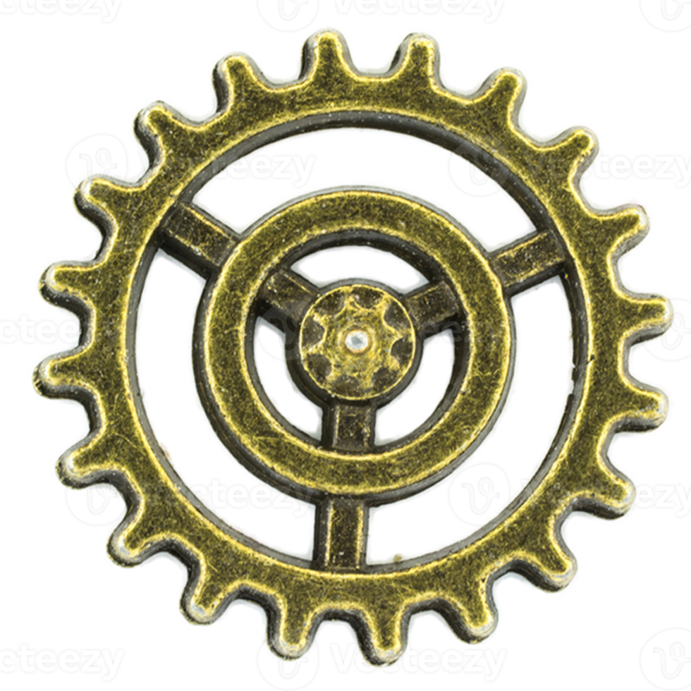 brass cog wheels on isolated background png