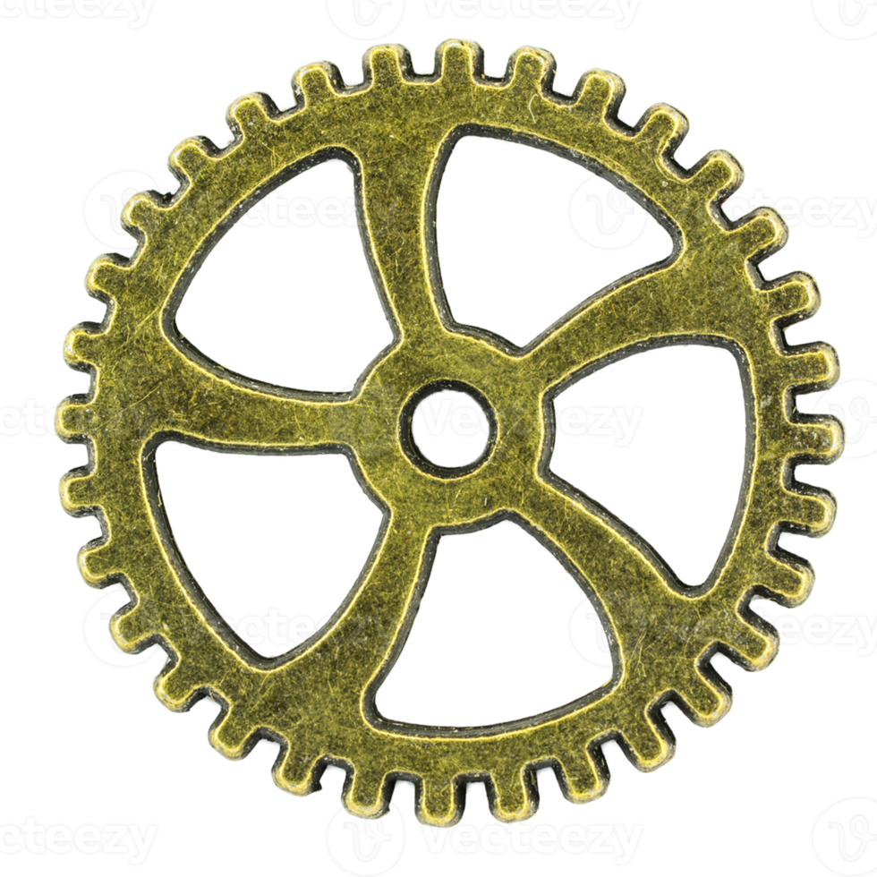 brass cog wheels on isolated background png