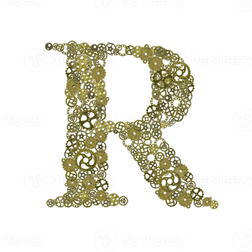 alphabet , gears arrangement shape of alphabet png