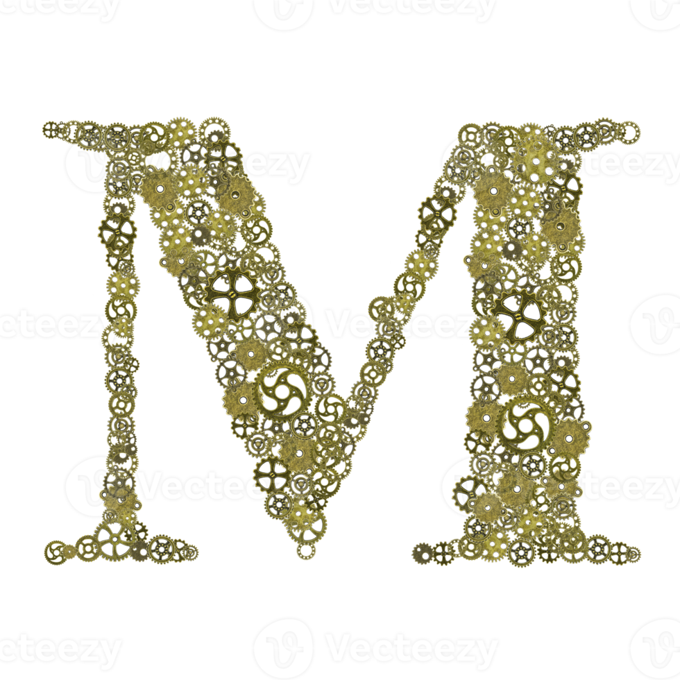 alphabet , gears arrangement shape of alphabet png
