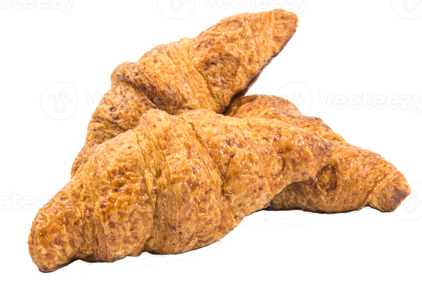 frisch gebackene Croissants auf isoliertem Hintergrund png