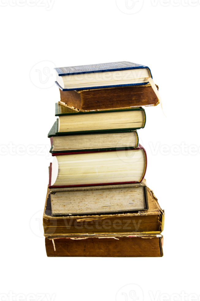 stack of books isolated on white background png