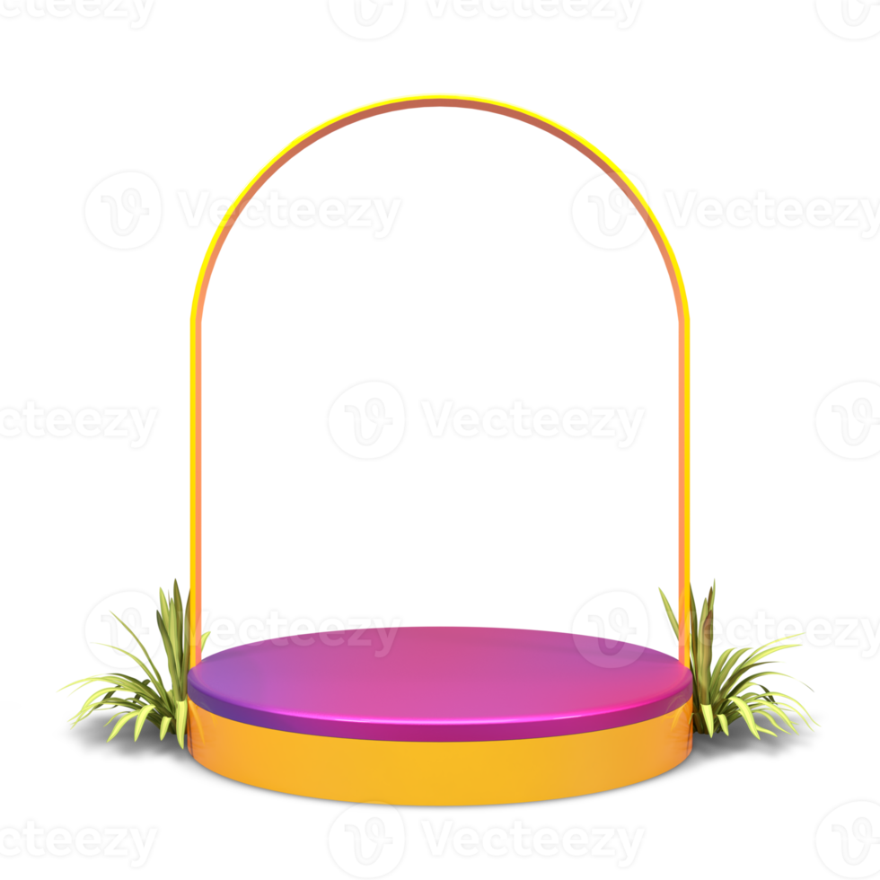 Elegant 3d render podium design png