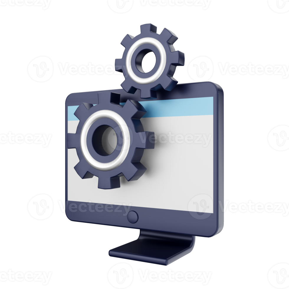 3d computer function icon illustration png
