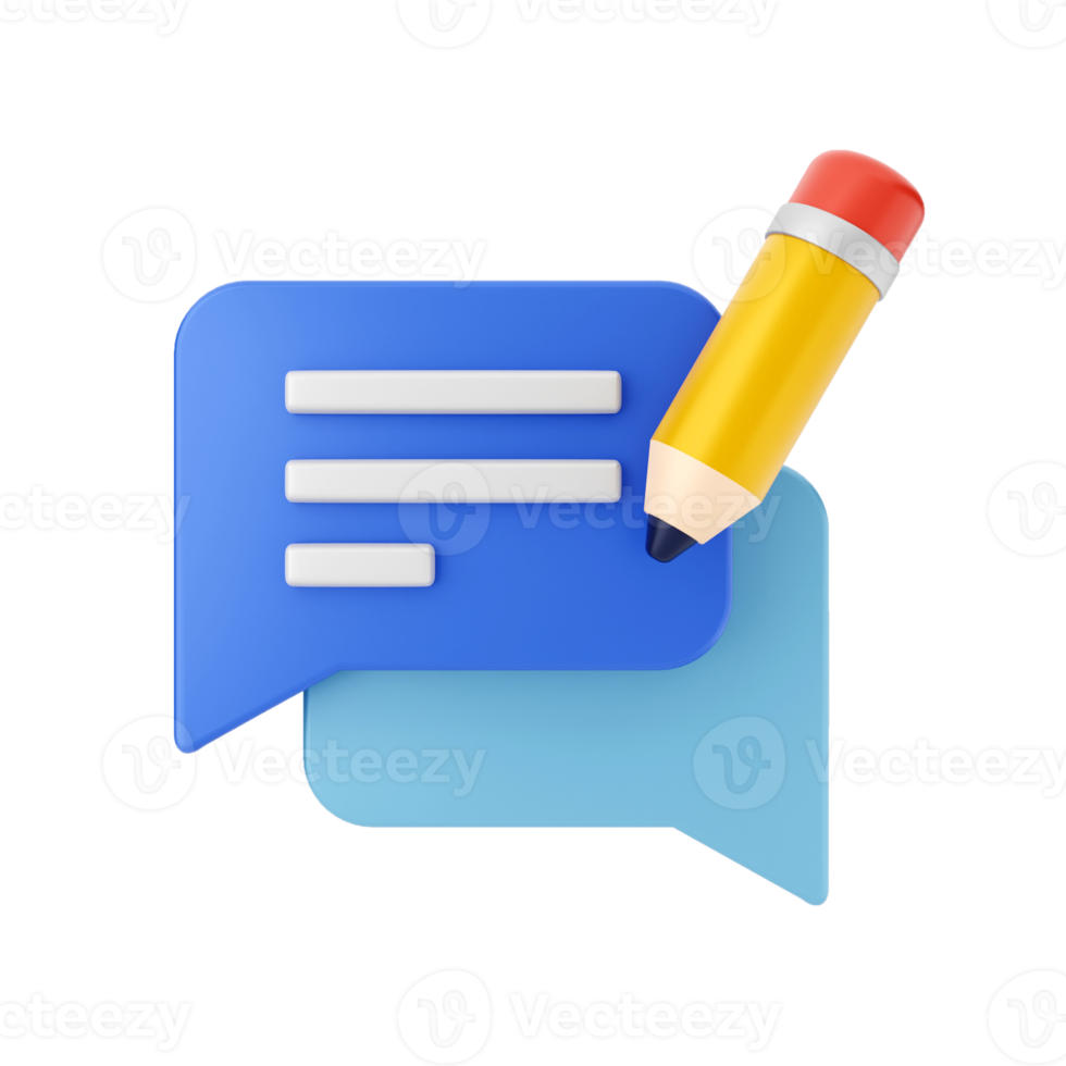 3d chat mail message notification chatting illustration png