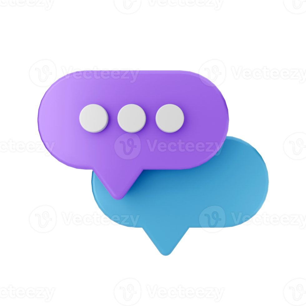 3D-chat e-mailbericht melding chatten illustratie png