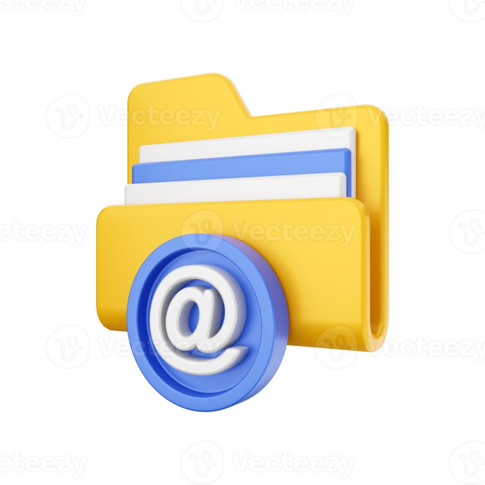 3d folder file icon Illustration png