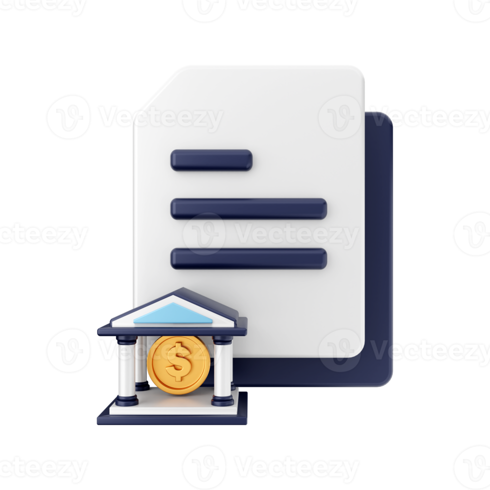 3d Document File Icon Illustration png