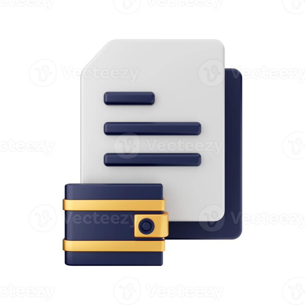 3d Document File Icon Illustration png