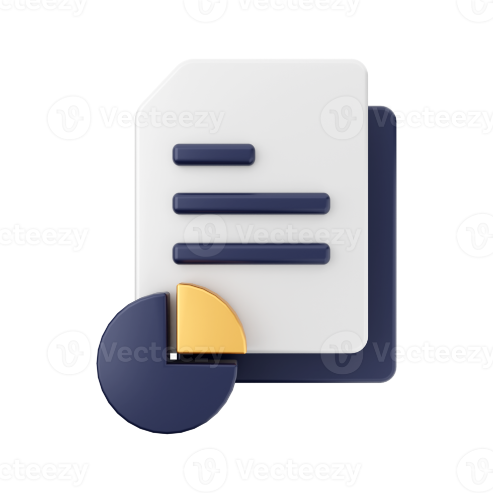 Ilustración de icono de archivo de documento 3d png
