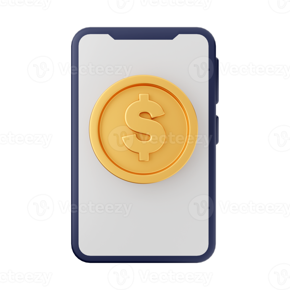 Ilustración de icono de moneda de dinero 3d png