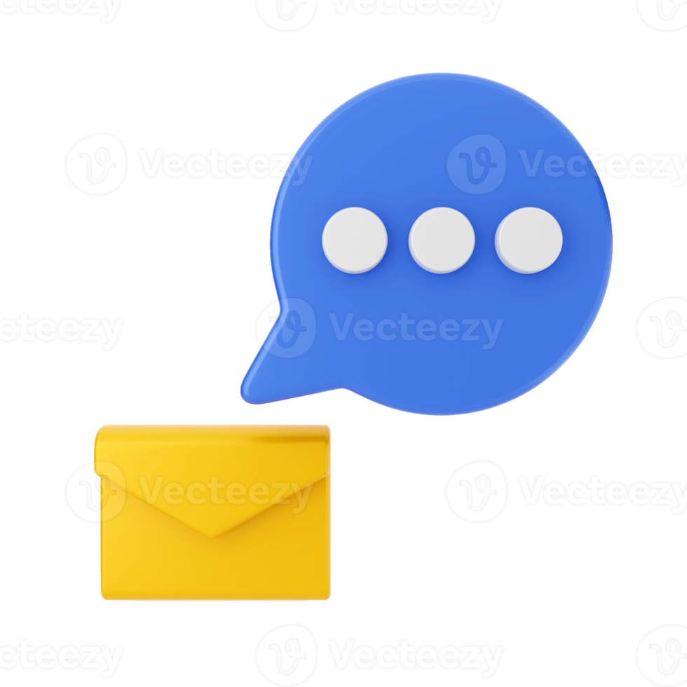 3d chat mail message notification chatting illustration png