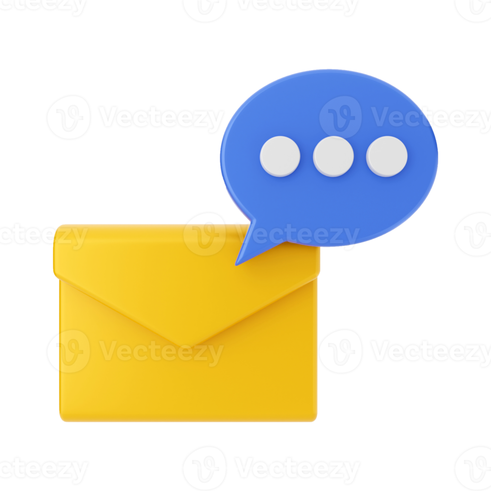 3d mail email message icon illustration png
