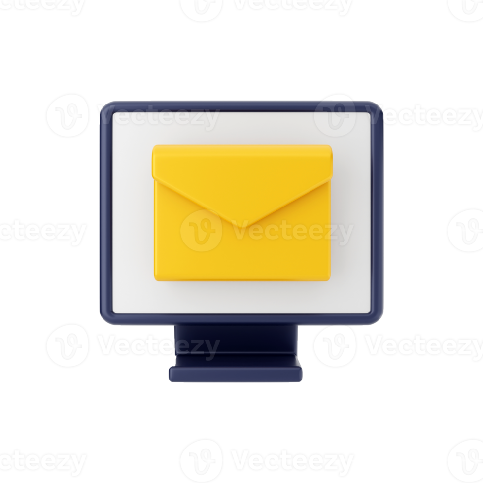 illustrazione dell'icona del messaggio di posta elettronica 3d png