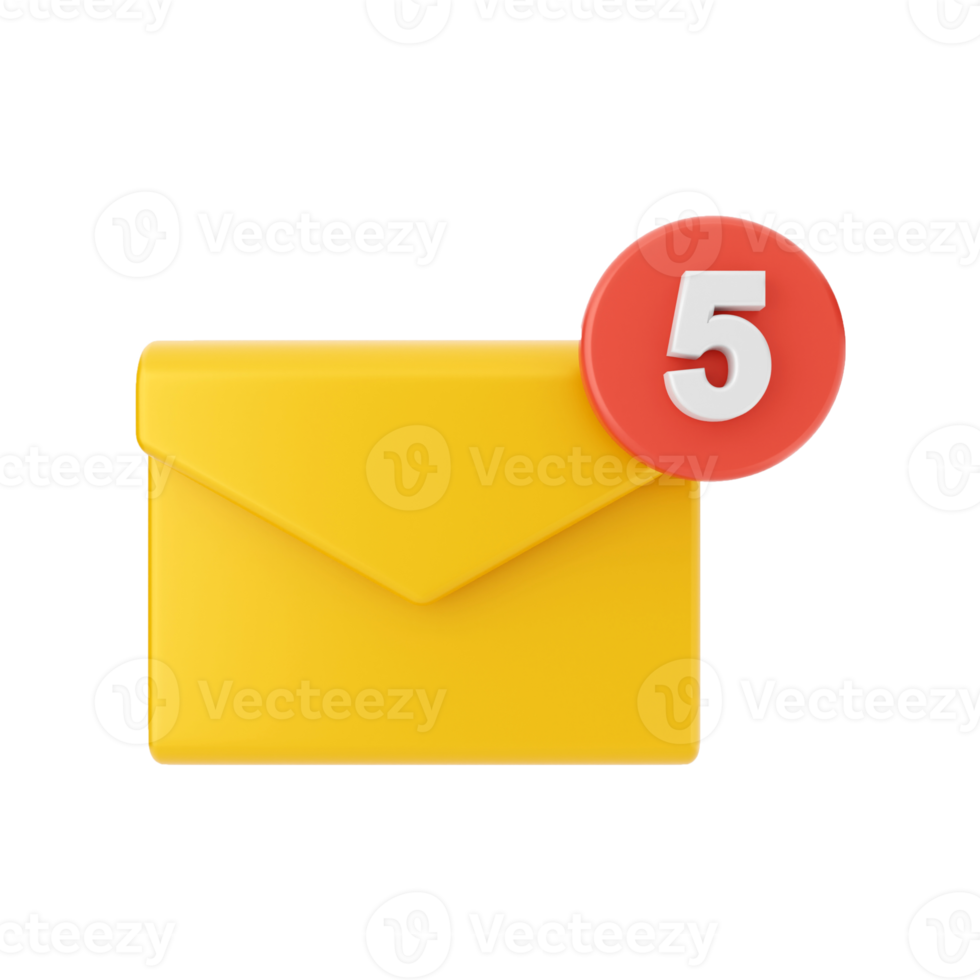 3d mail email message icon illustration png