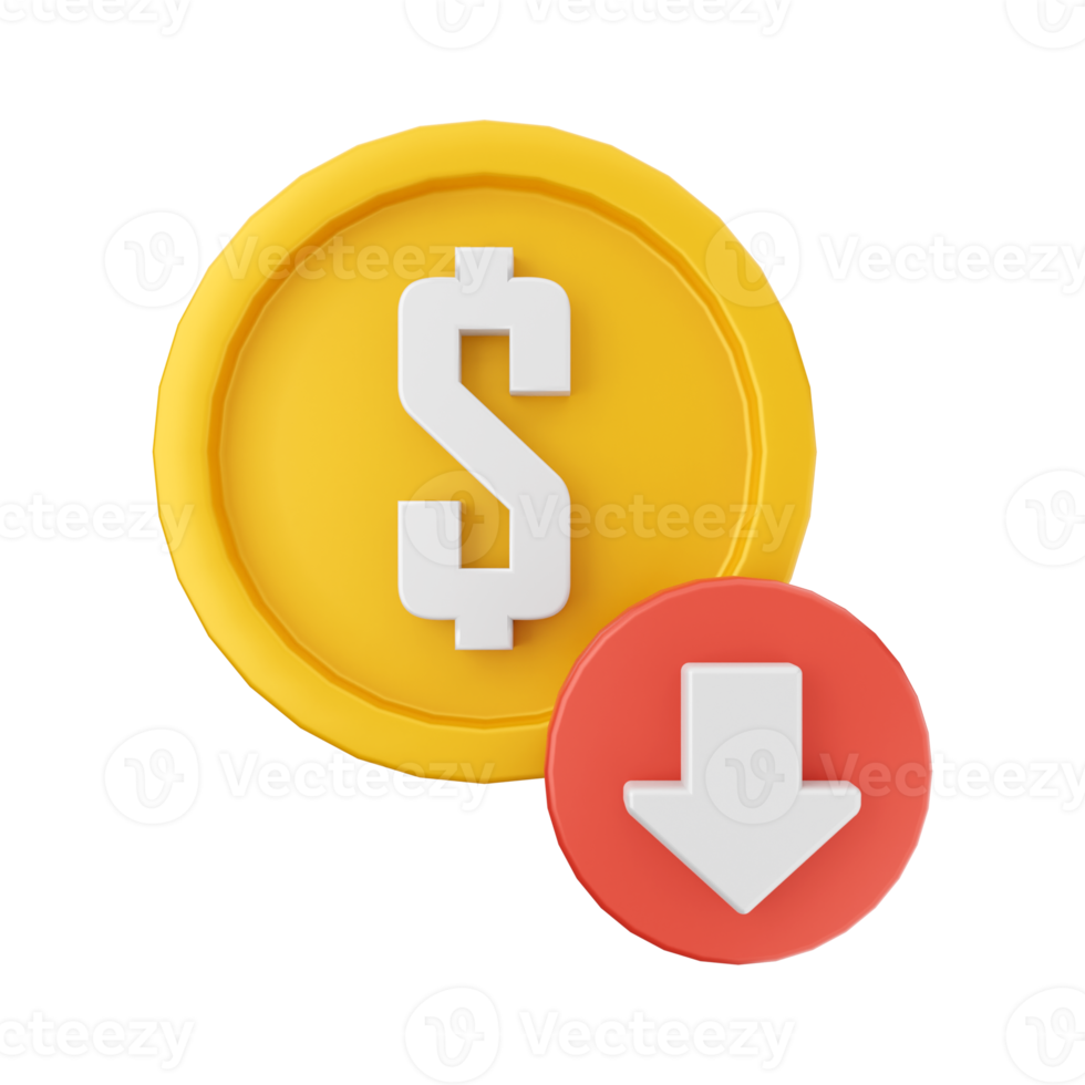 3d money coin icon illustration png