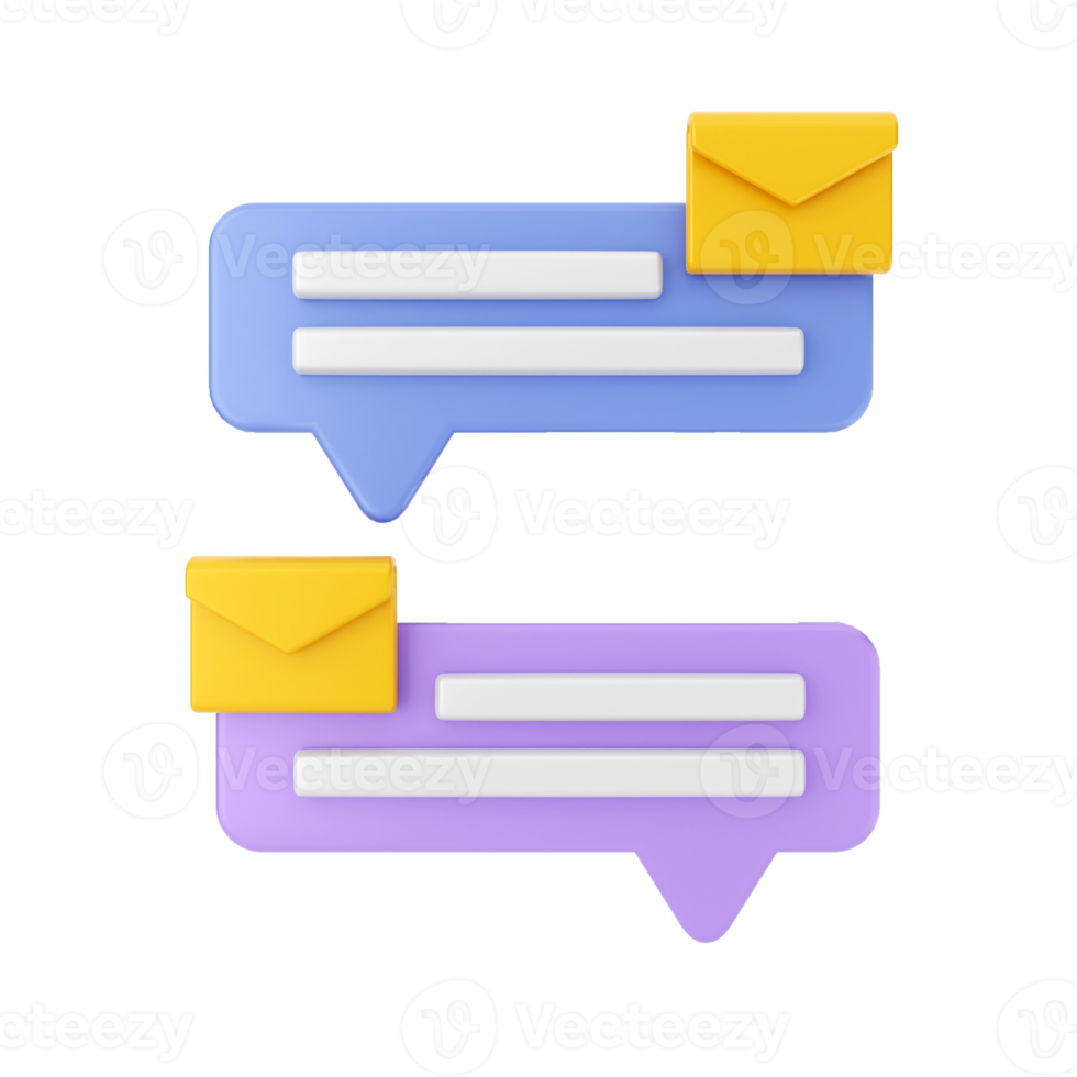 3d chat mail message notification chatting illustration png