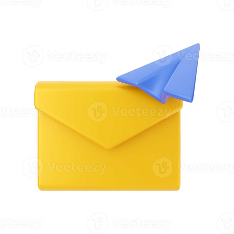 illustration d'icône de message e-mail 3d png