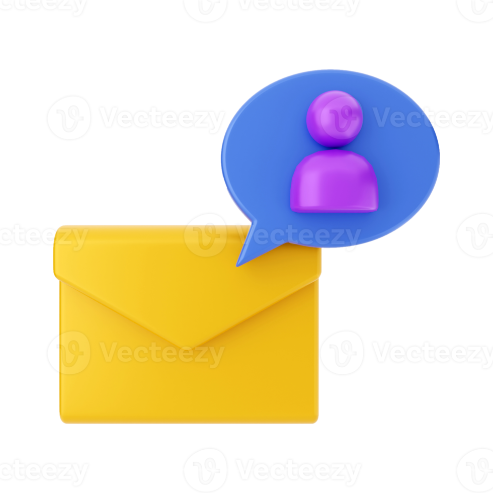 3d mail email message icon illustration png