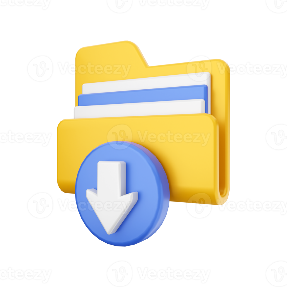 3d folder file icon Illustration png