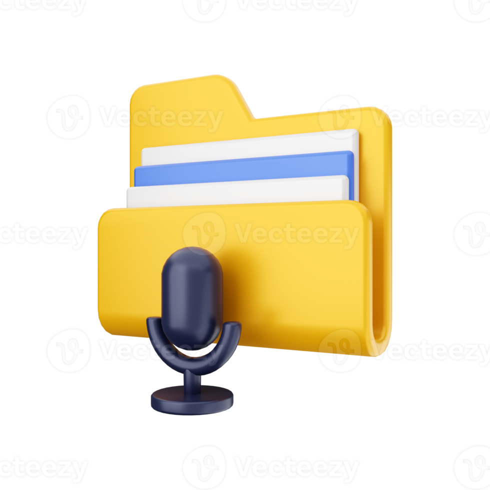 3d folder file icon Illustration png