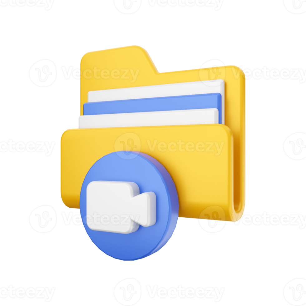 3d folder file icon Illustration png