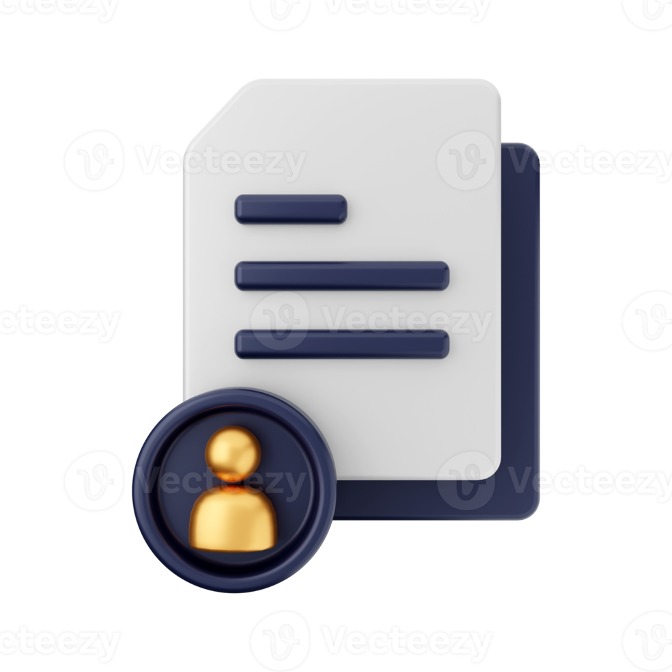 3d Document File Icon Illustration png