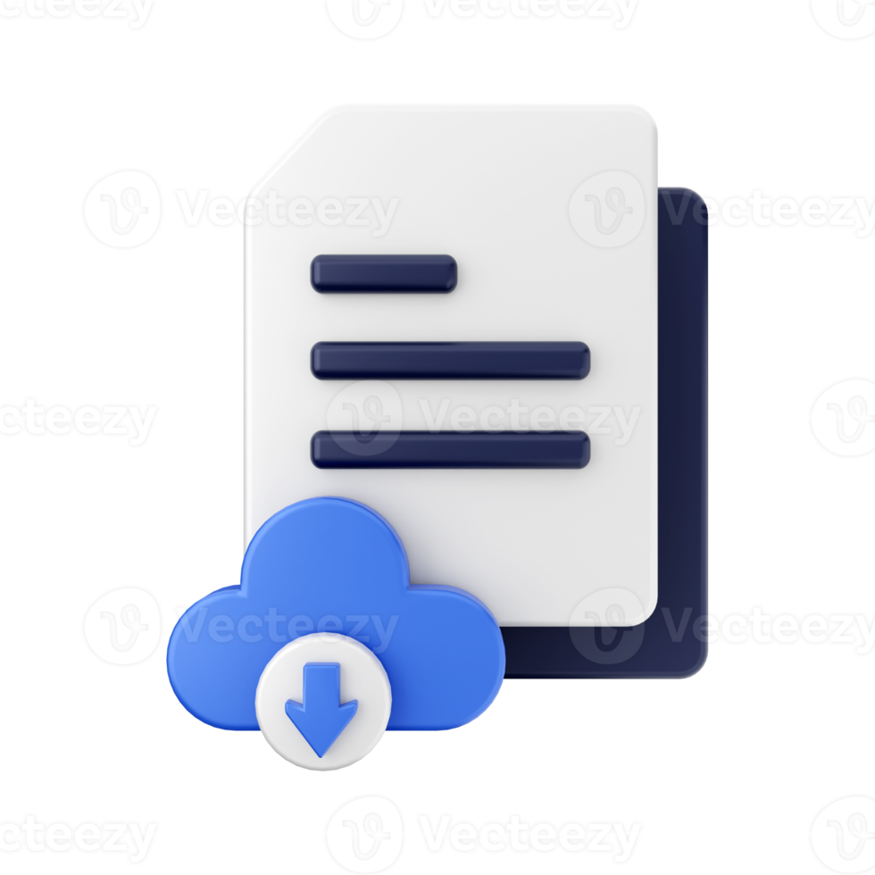 3d Document File Icon Illustration png