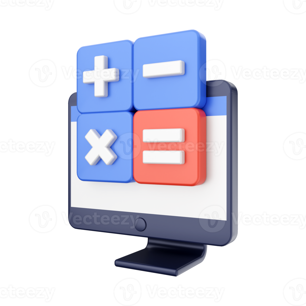 3d computer function icon illustration png