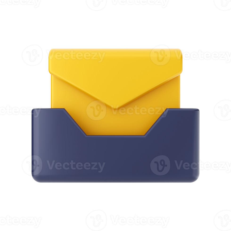 3D e-mail bericht pictogram illustratie png