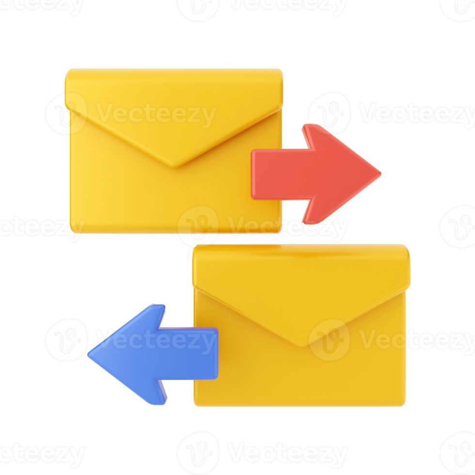3d mail email message icon illustration png