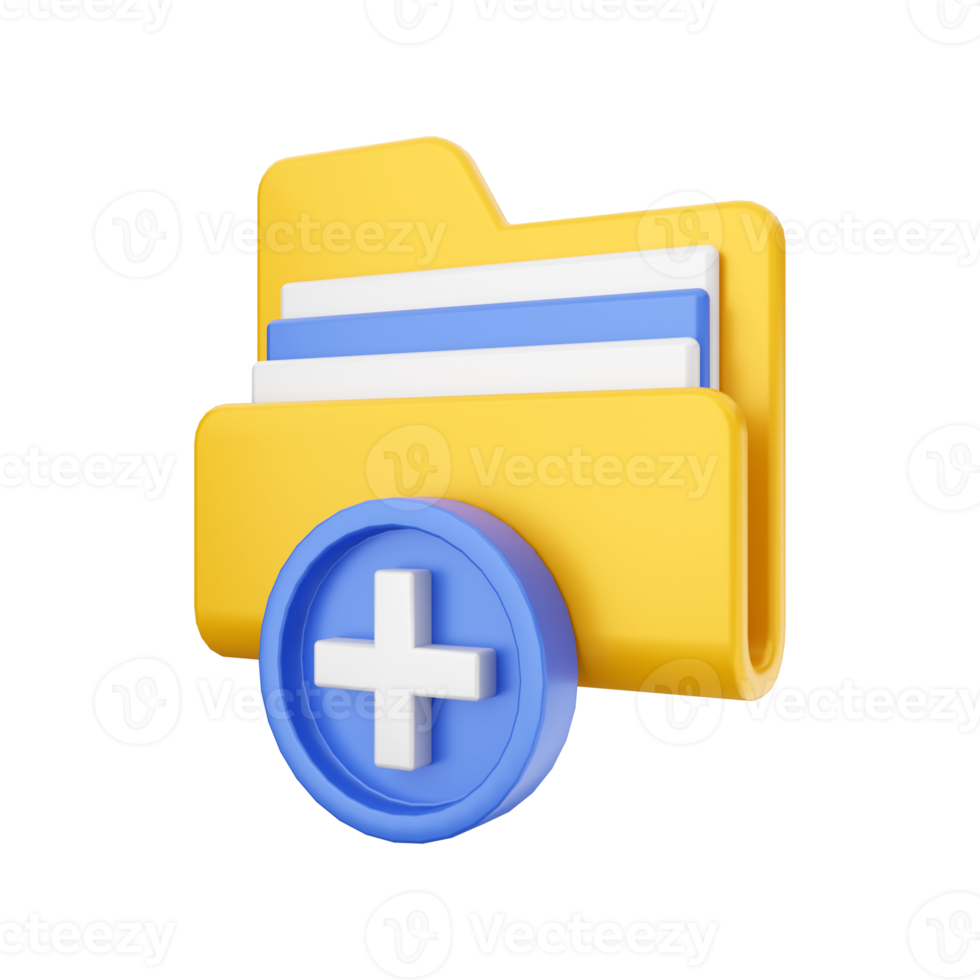 3d folder file icon Illustration png