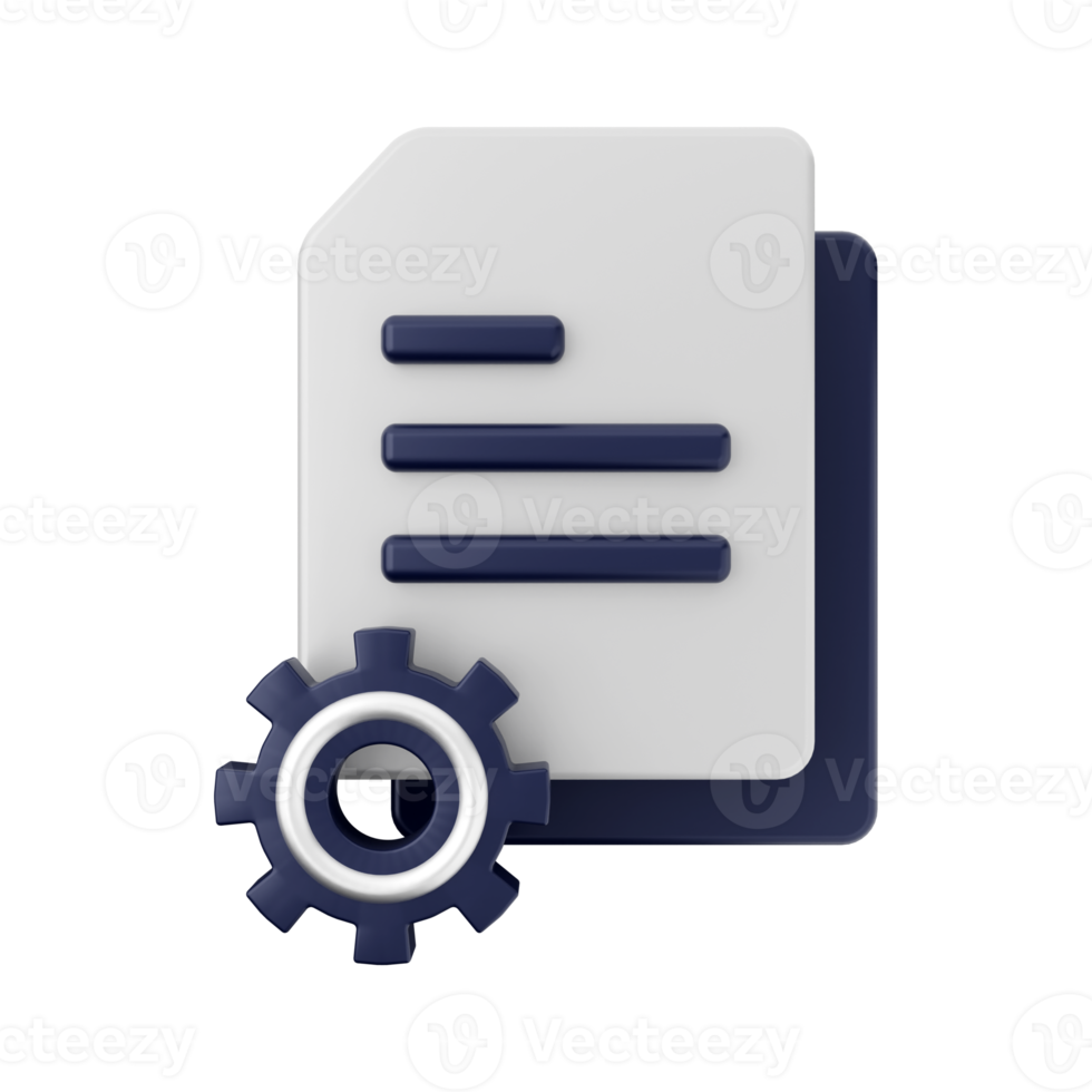 3d Document File Icon Illustration png