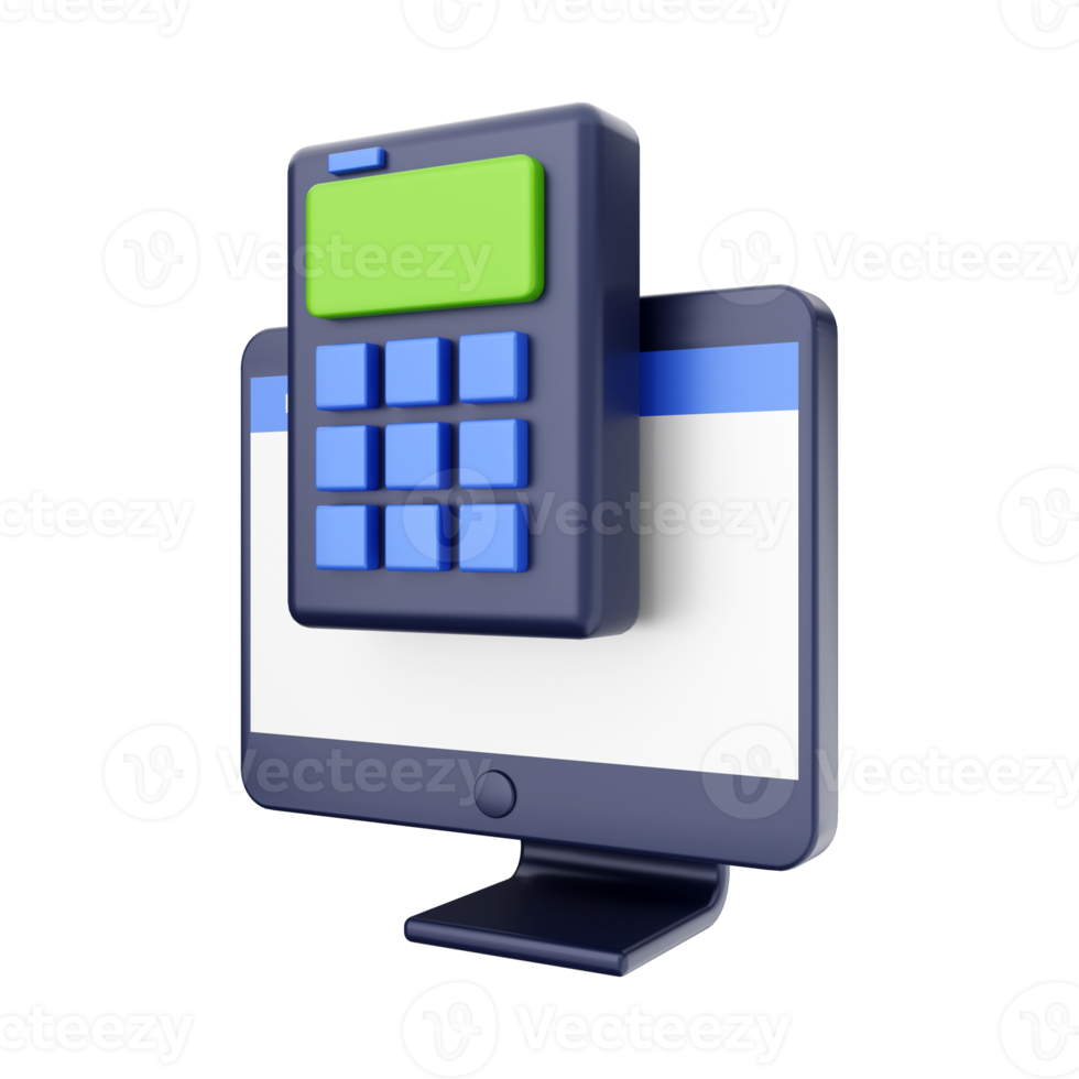 3d computer function icon illustration png