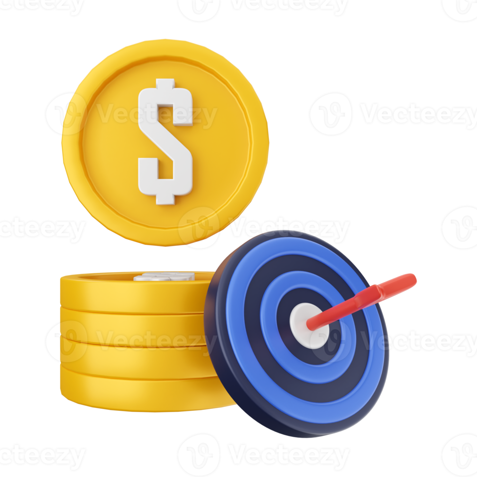 3d money coin icon illustration png